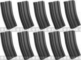 6mmProShop 140rd Midcap Magazine for M4 M16 Series Airsoft AEG Rifles (Color: Black / Set of 10)